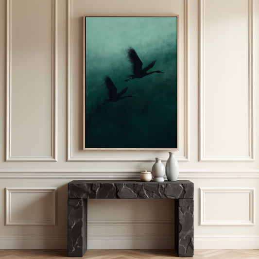 Green Mist Framed Canvas