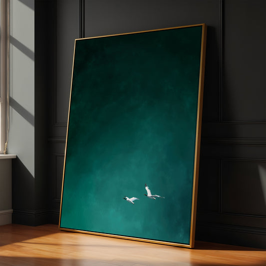 Teal Harmony Framed Canvas