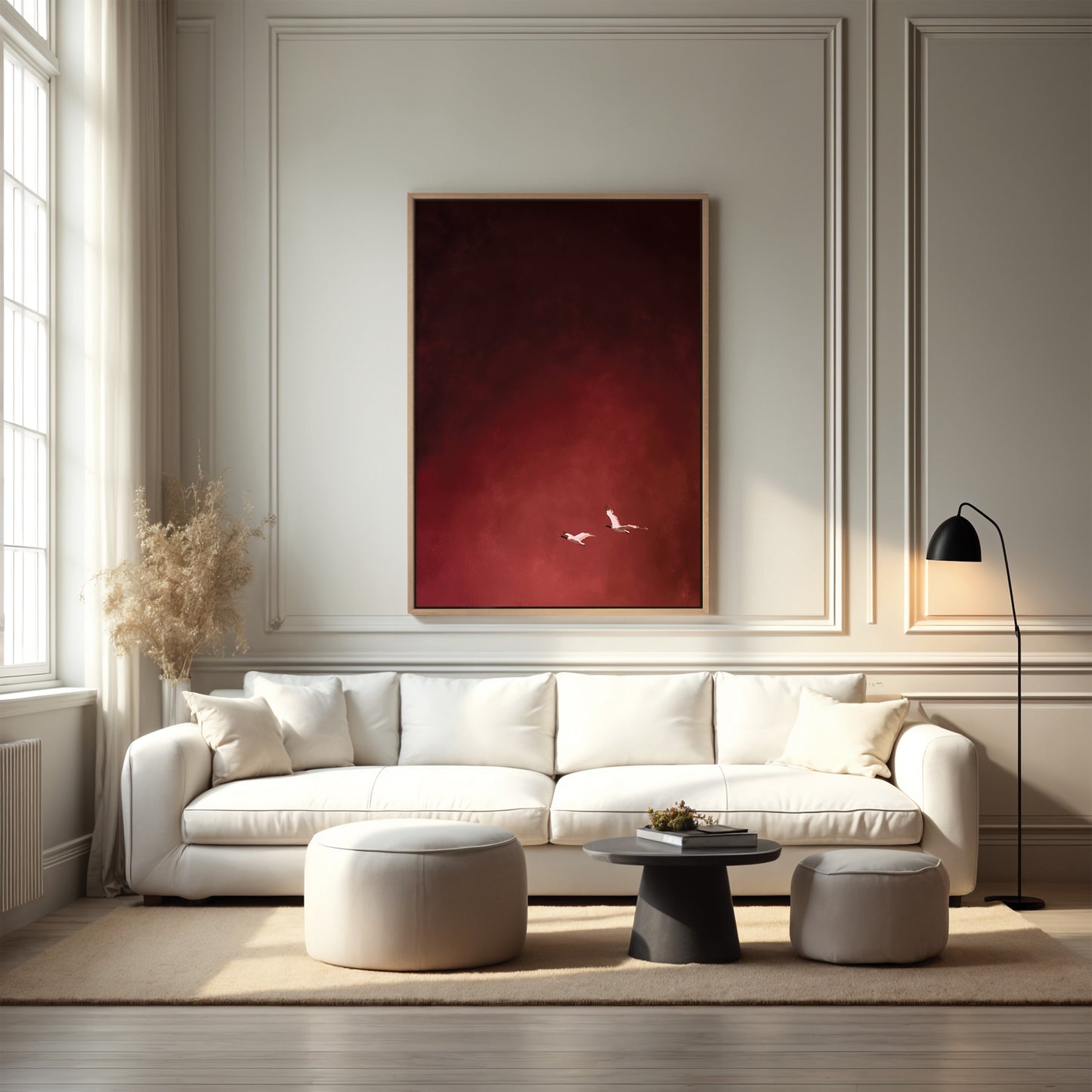 Red Harmony Framed Canvas