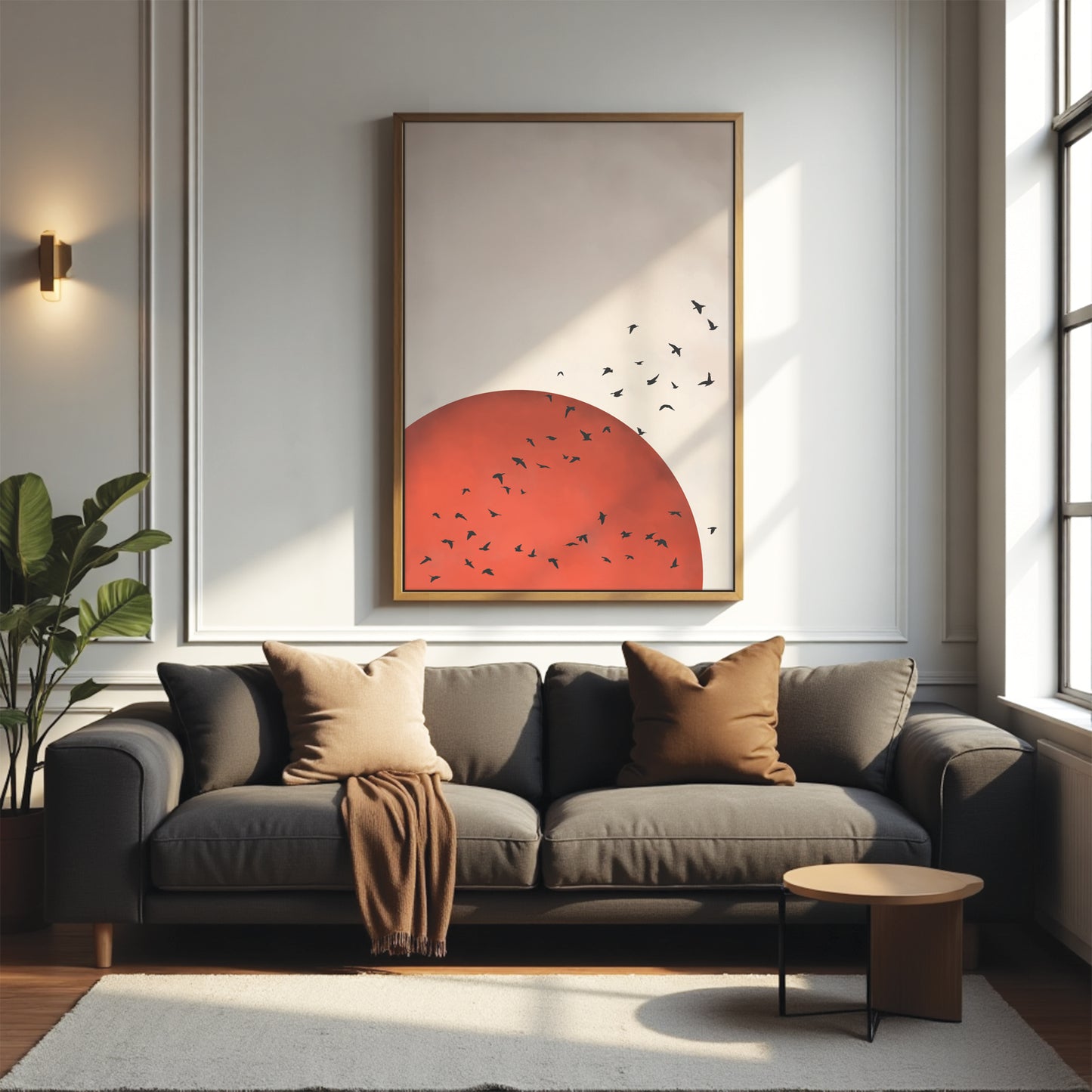 Red Moon Framed Canvas