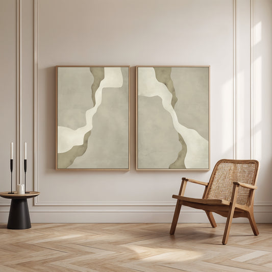 Stone Duo Framed Canvas