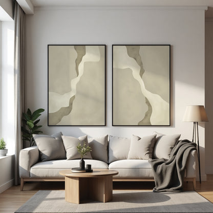 Stone Duo Framed Canvas
