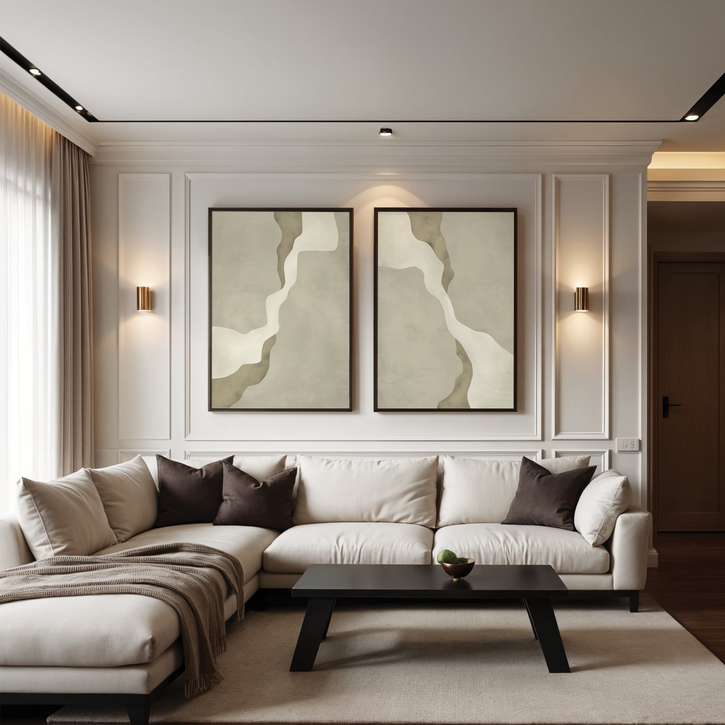 Stone Duo Framed Canvas