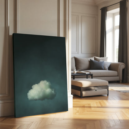 Cyan Cloud Framed Canvas