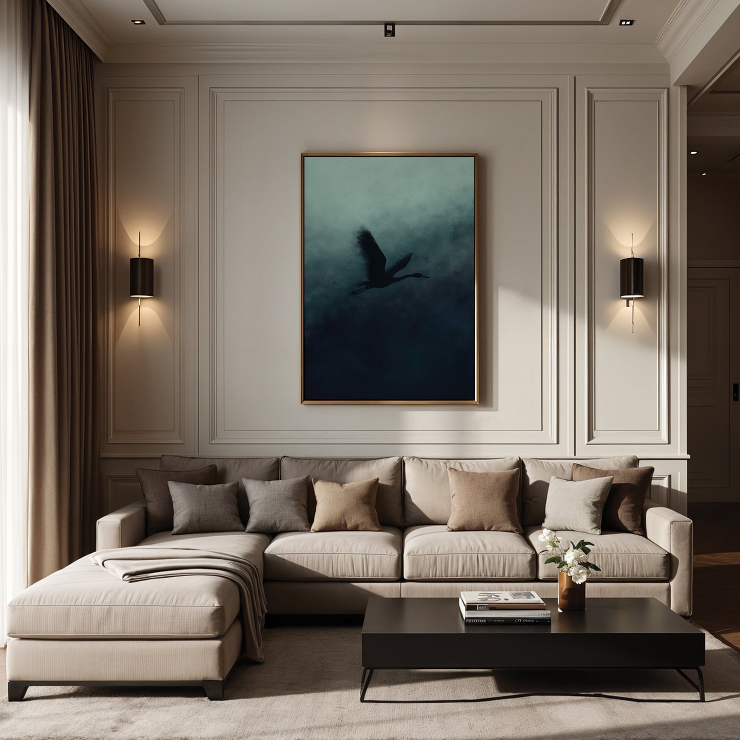 Blue Mist Framed Canvas