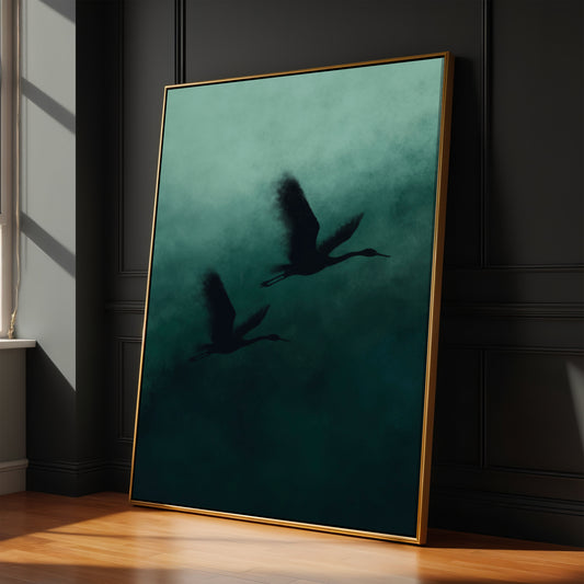 Green Mist Framed Canvas