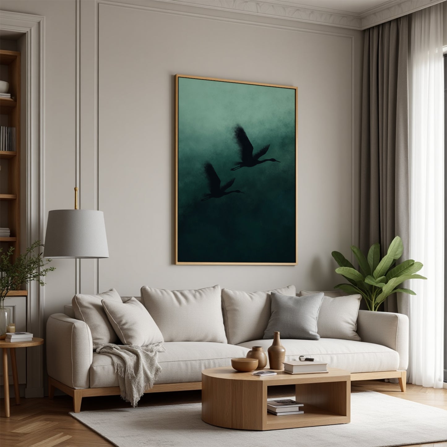 Green Mist Framed Canvas