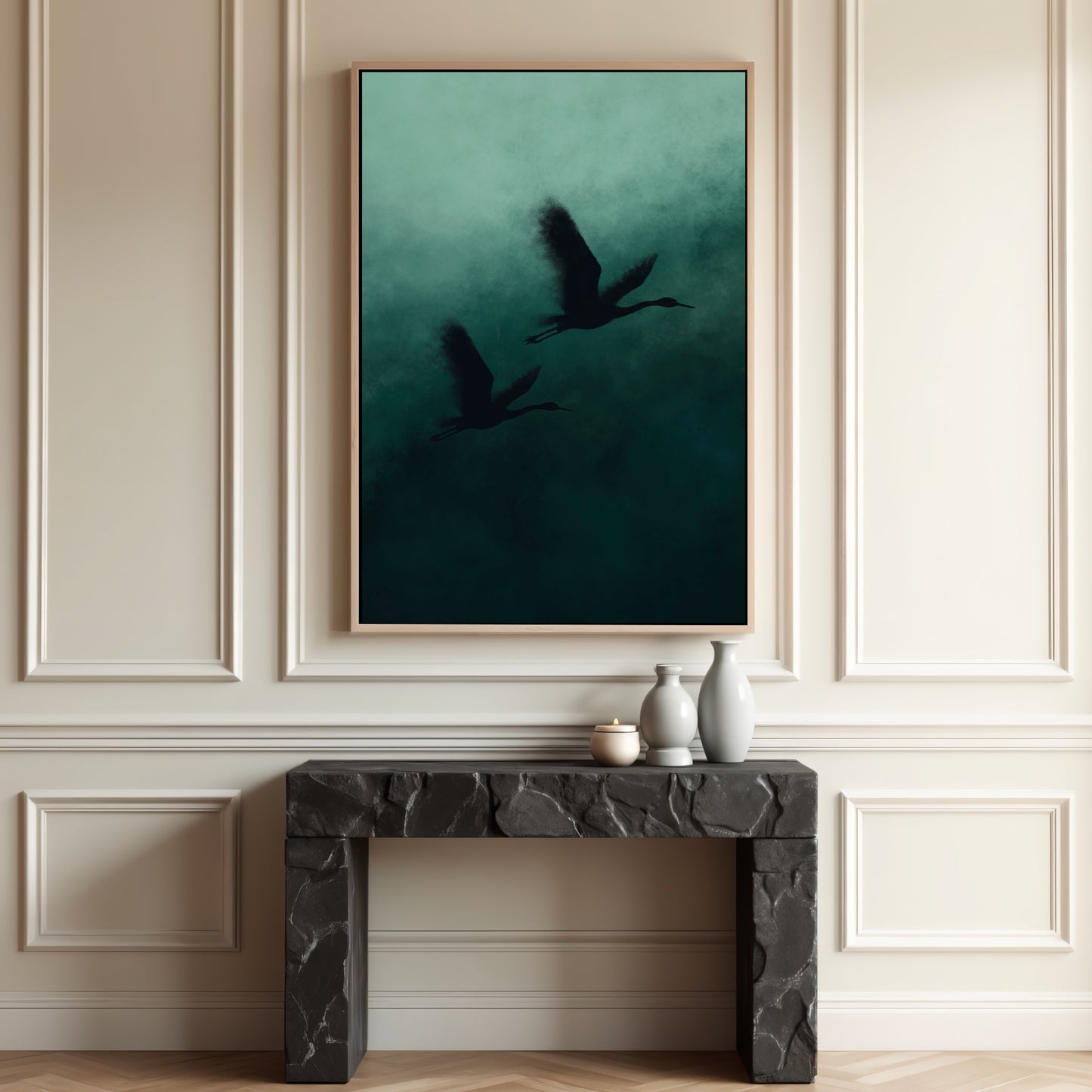 Green Mist Framed Canvas