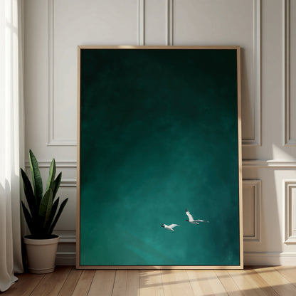 Teal Harmony Framed Canvas