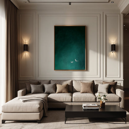 Teal Harmony Framed Canvas