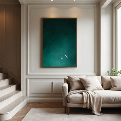 Teal Harmony Framed Canvas