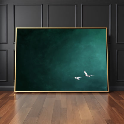 Teal Flight Framed Canvas
