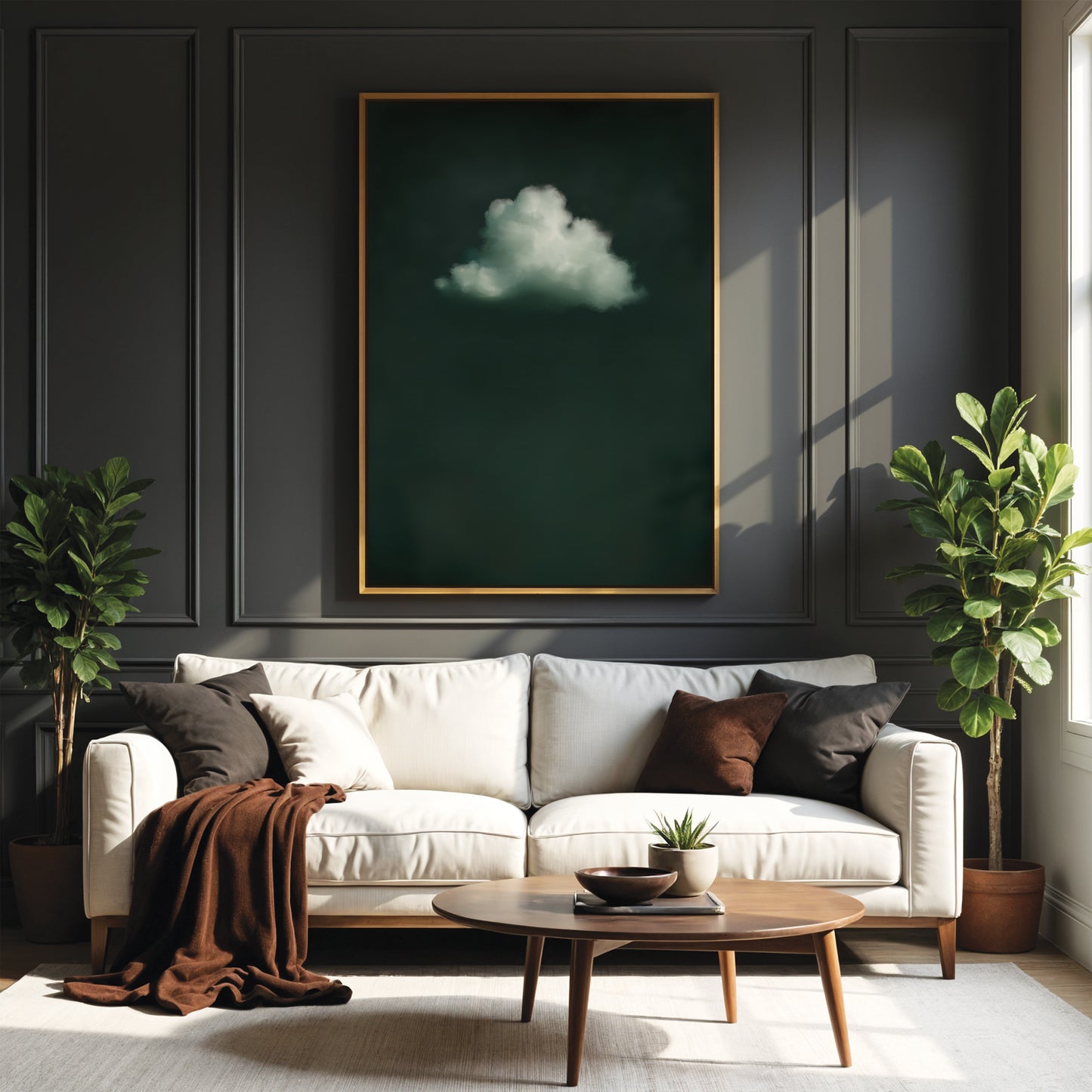Emerald Cloud Framed Canvas