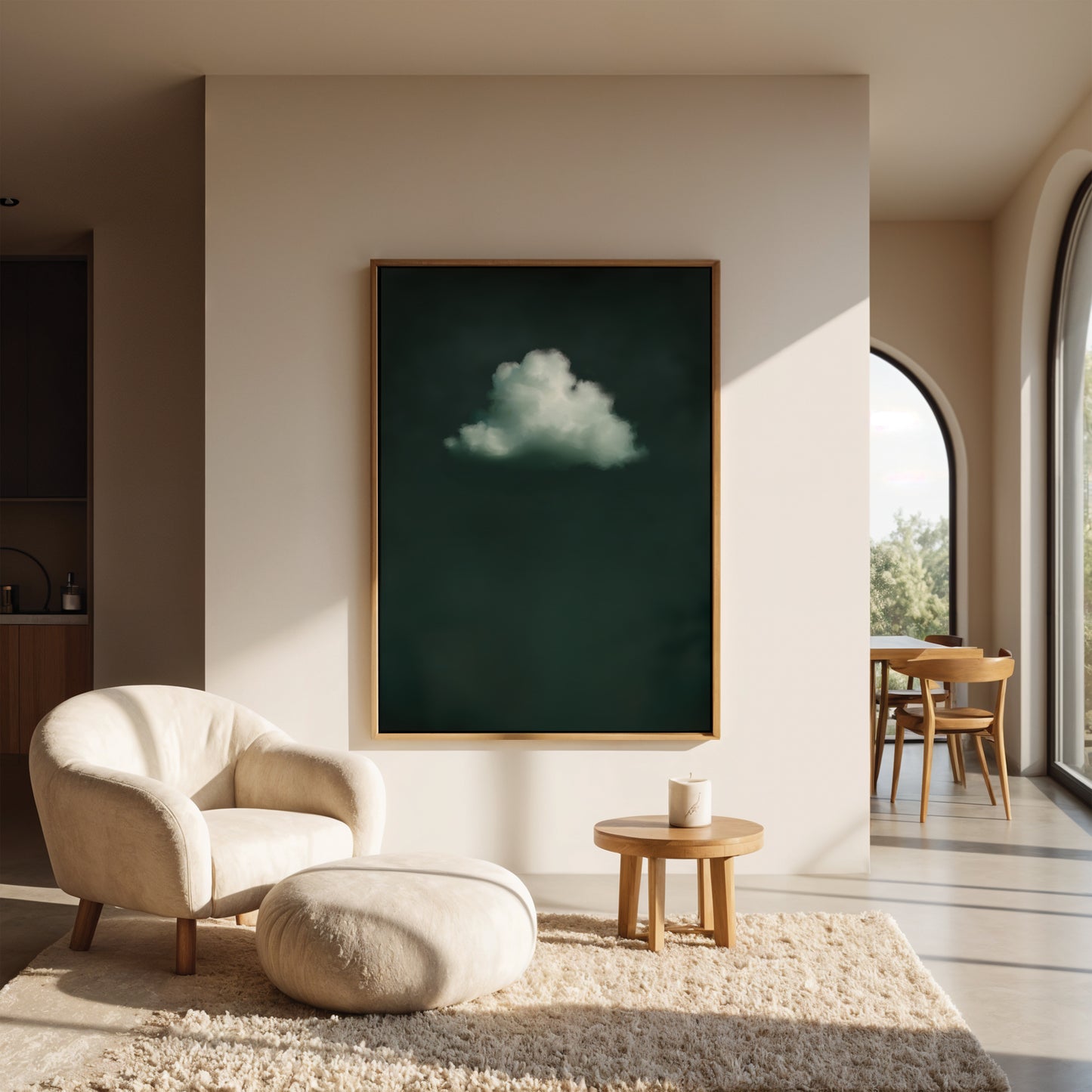 Emerald Cloud Framed Canvas