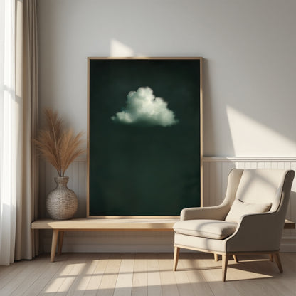 Emerald Cloud Framed Canvas