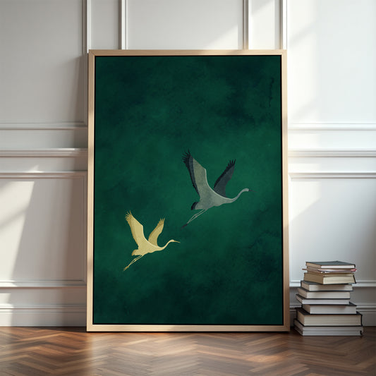 Emerald Flight Framed Canvas