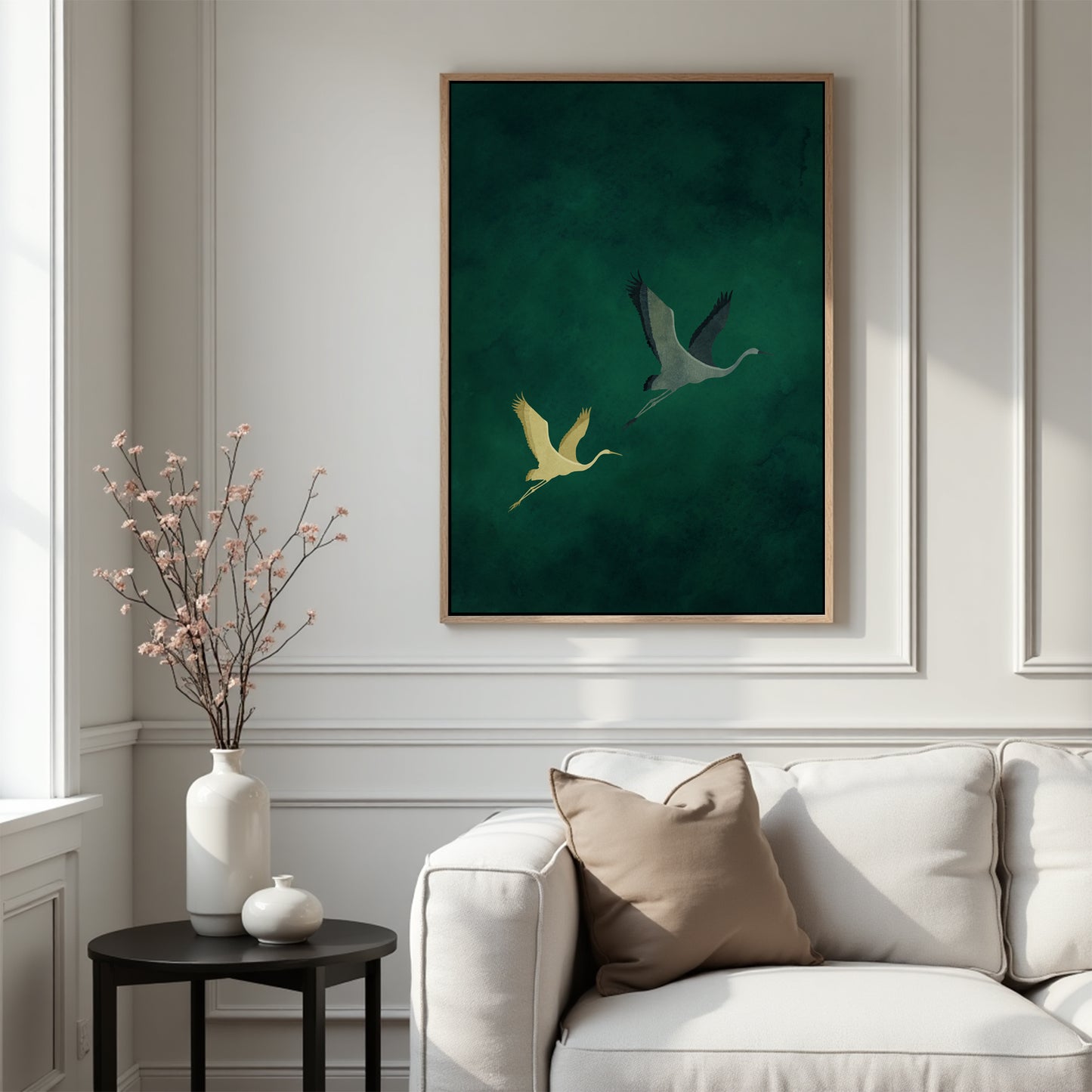 Emerald Flight Framed Canvas