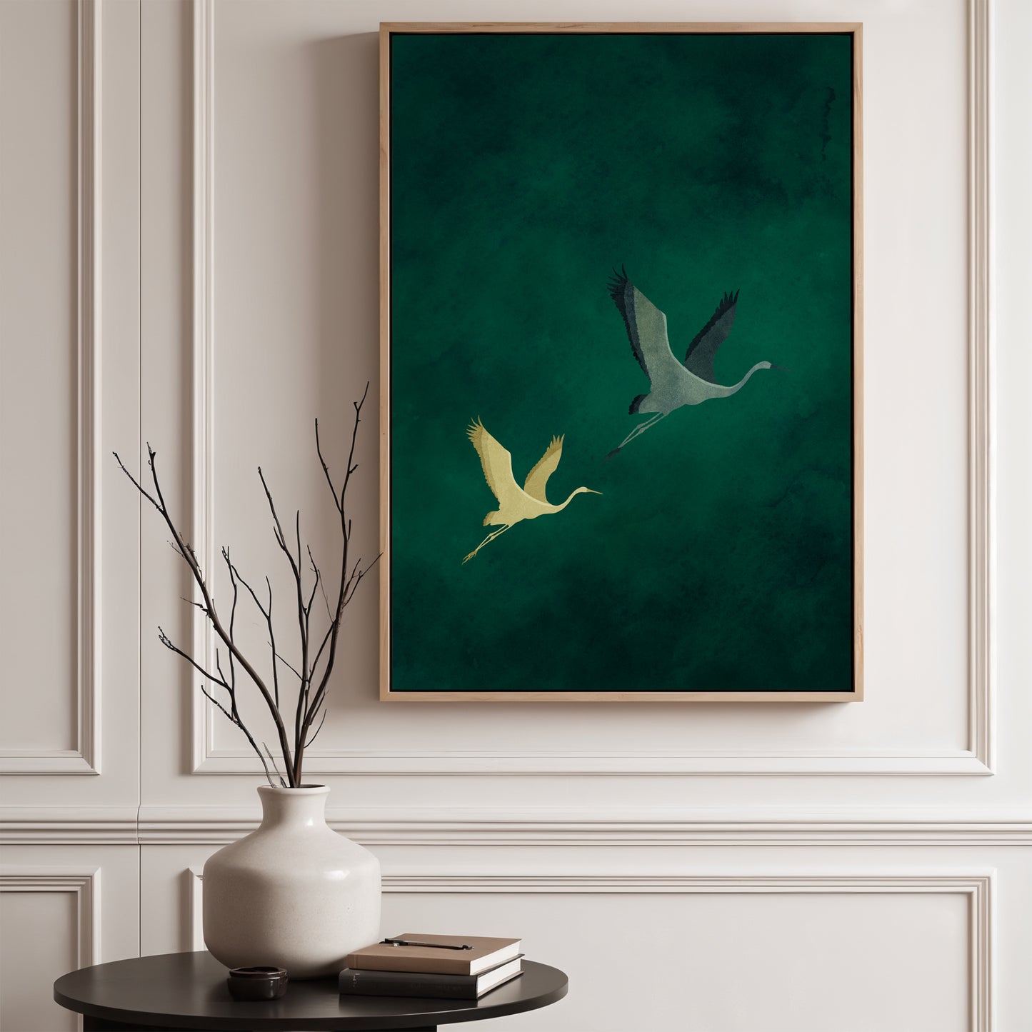 Emerald Flight Framed Canvas