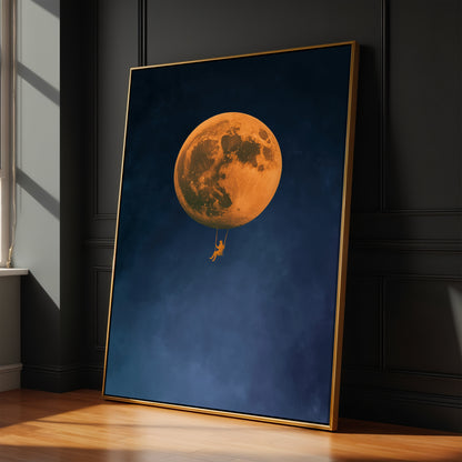 Blue Lumen Framed Canvas