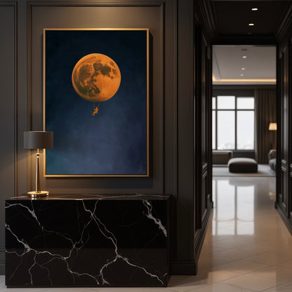 Blue Lumen Framed Canvas