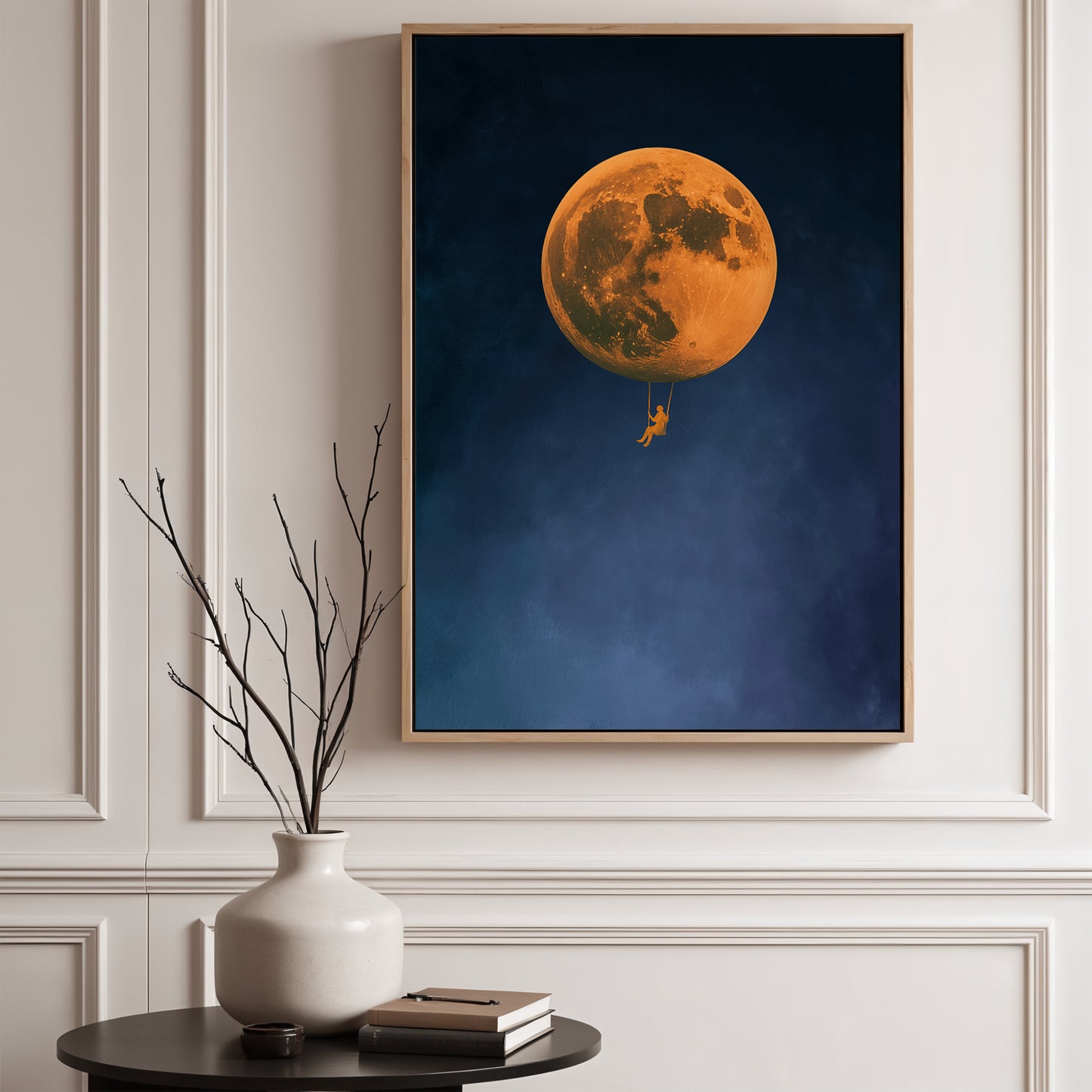 Blue Lumen Framed Canvas