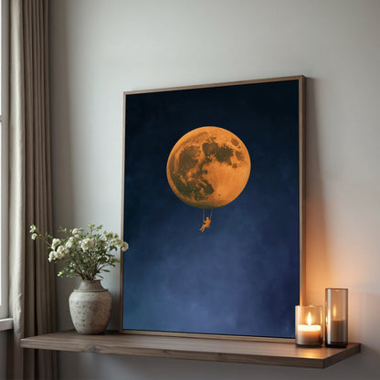 Blue Lumen Framed Canvas