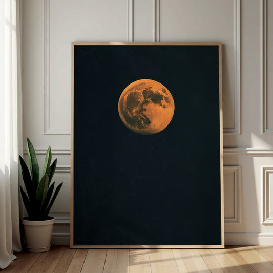 Orange Moon Framed Canvas