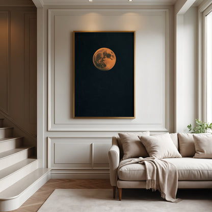 Orange Moon Framed Canvas