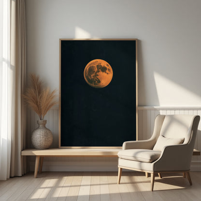 Orange Moon Framed Canvas