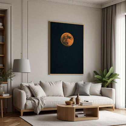 Orange Moon Framed Canvas