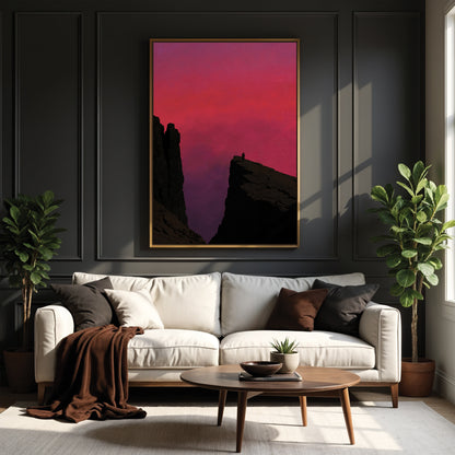 Pink Sunset Framed Canvas