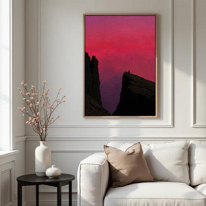 Pink Sunset Framed Canvas