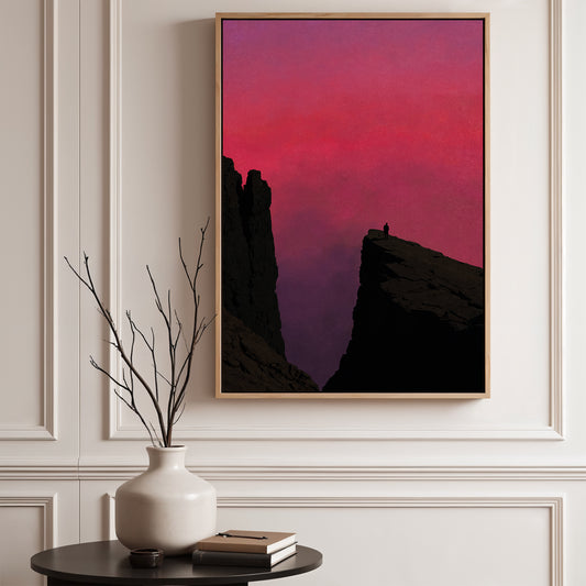 Pink Sunset Framed Canvas