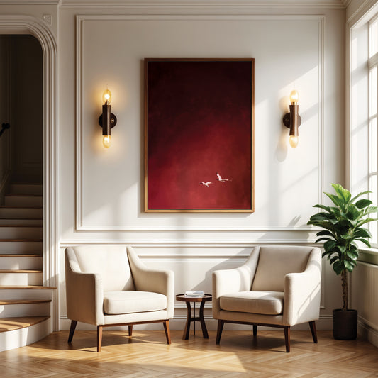 Red Harmony Framed Canvas