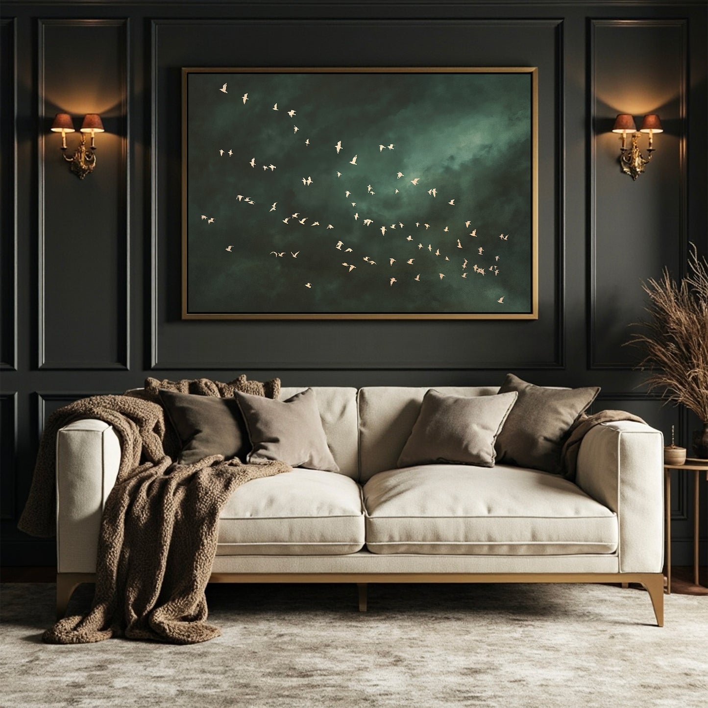 Sage Aura Framed Canvas