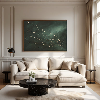 Sage Aura Framed Canvas