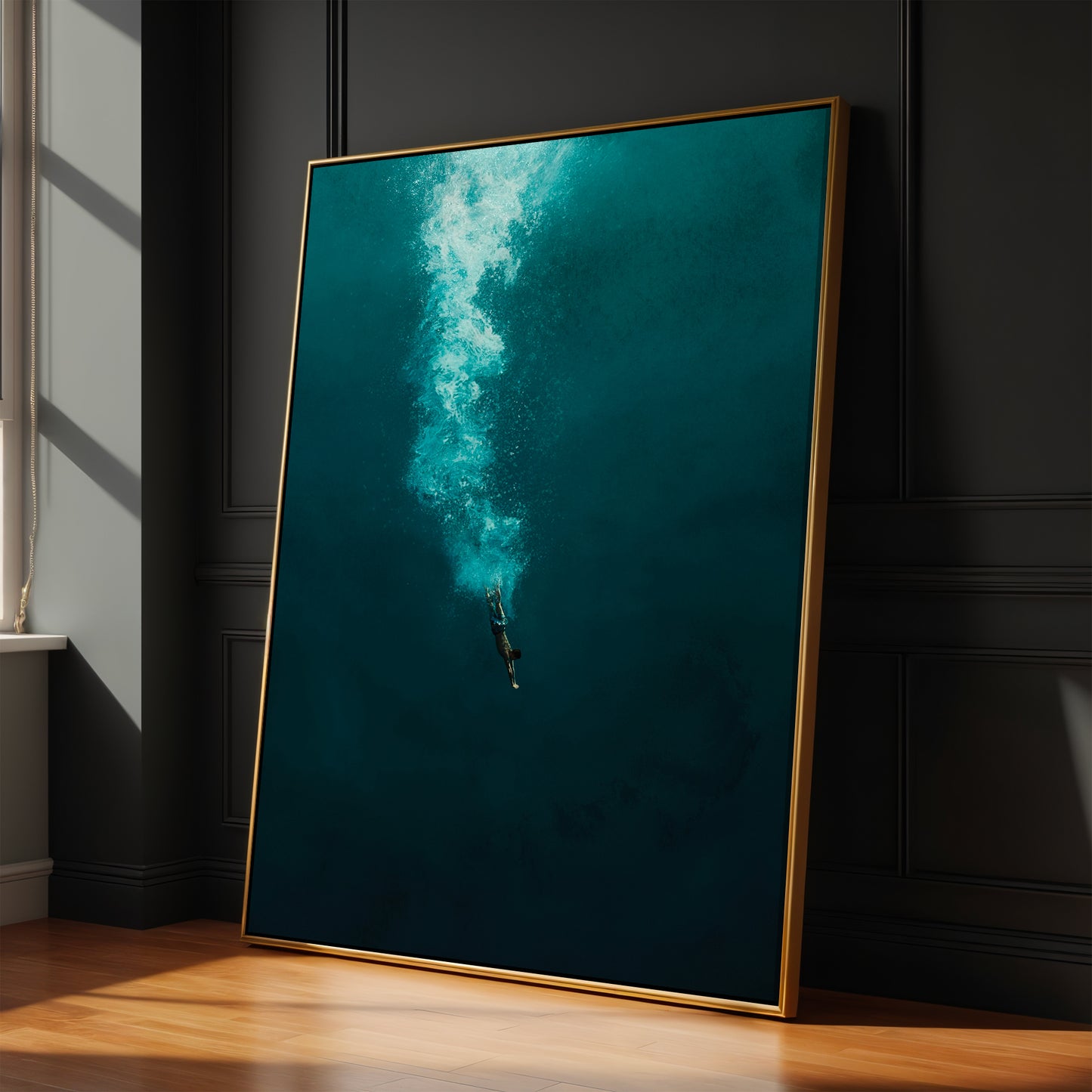 Dive Framed Canvas