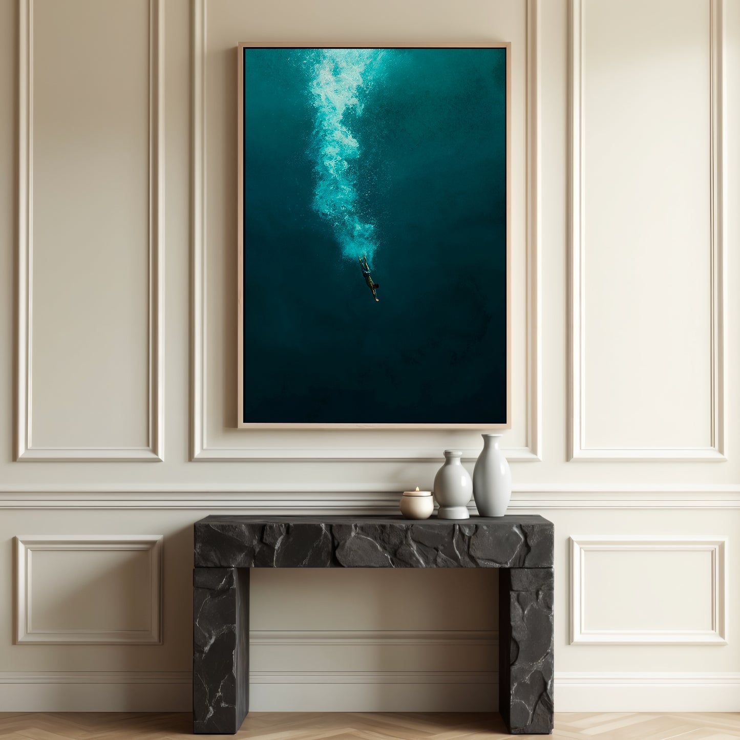 Dive Framed Canvas