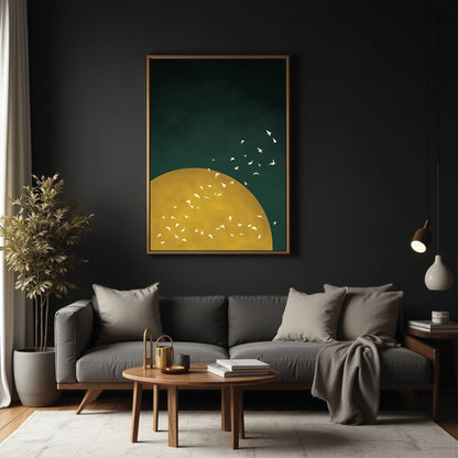 Emerald Sun Framed Canvas