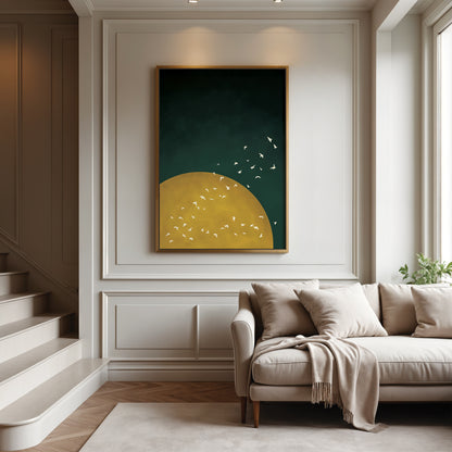 Emerald Sun Framed Canvas