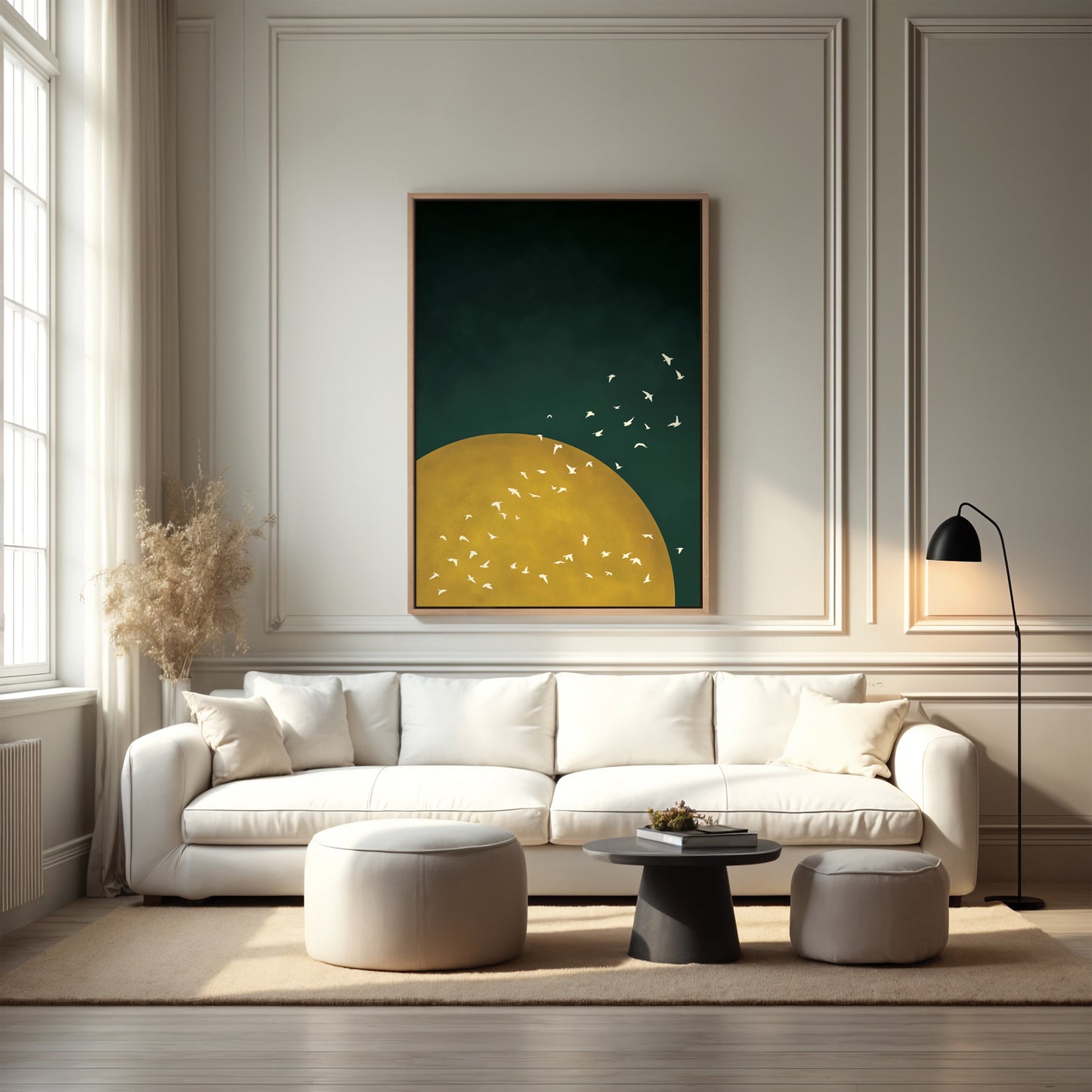 Emerald Sun Framed Canvas