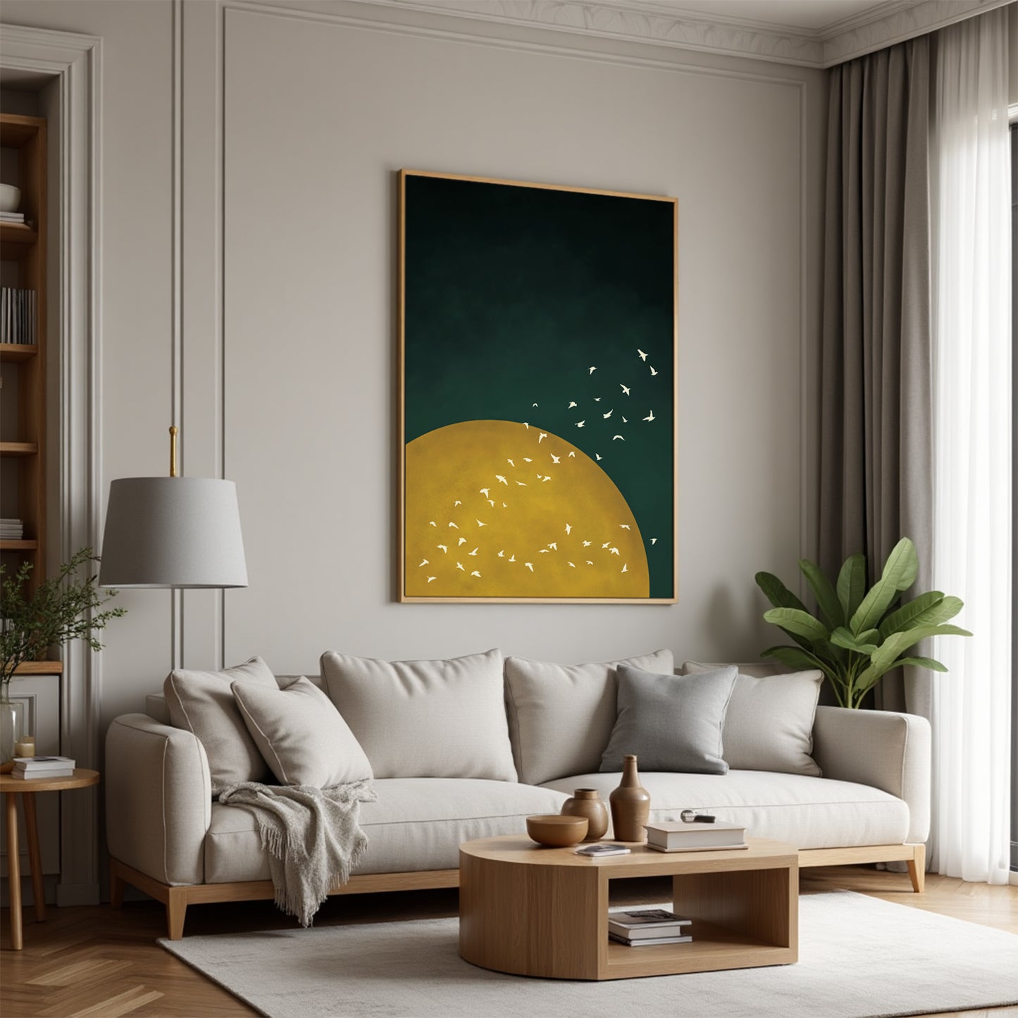 Emerald Sun Framed Canvas