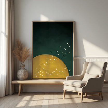 Emerald Sun Framed Canvas